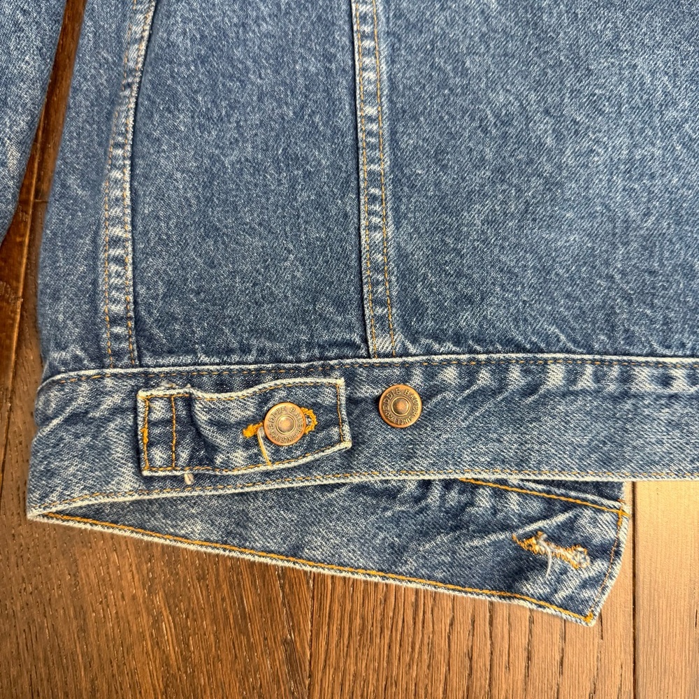 Vintage Eddie Bauer Blue‎ Denim Jean Jacket Mens Large 90s Rare Sz M Streetwear - Picture 10 of 11